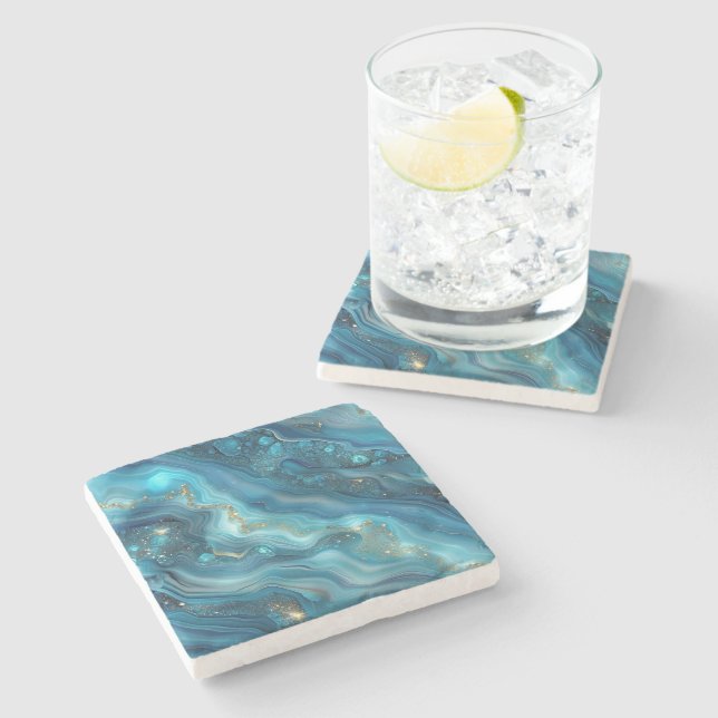 Agate Print Stone Coaster (Side)