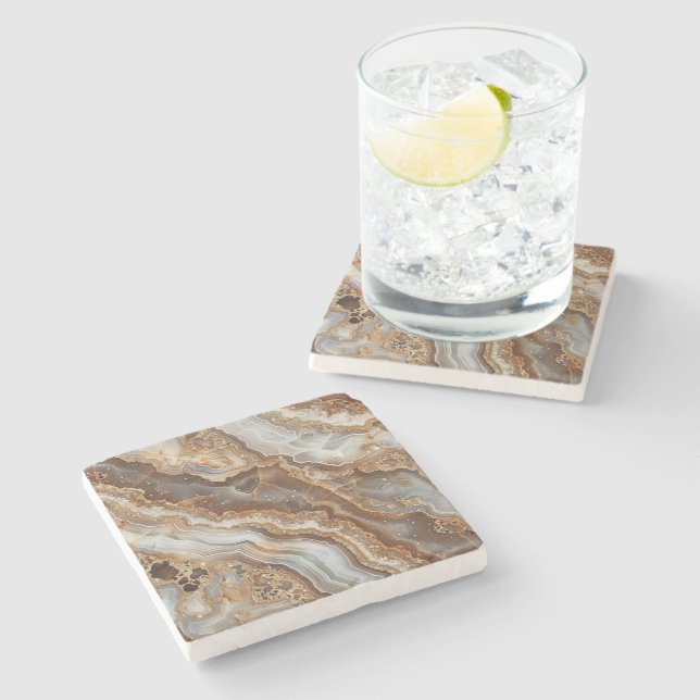 Agate Print Stone Coaster (Side)