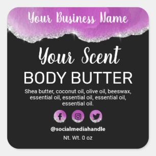 Agate Purple Black Silver Glitter Product Labels