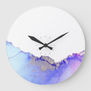 Agate Purple Blue Large Clock