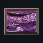 Agate Purple Gold Glitter Award Plaque Custom Name<br><div class="desc">Award Plaques with Agate Purple Violet Gold Glitter Geode Custom Name Sparkle Marble Personalized Birthday - Anniversary or Wedding Gift / Suppliest - Add Your Name - Text or Remove - Make Your Special Gift - Resize and move or remove and add text / elements with Customization tool. Choose fonts...</div>