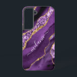 Agate Purple Gold Glitter Gift with Your Name Samsung Galaxy S22 Case<br><div class="desc">Samsung Galaxy Case or iPhone Case with Agate Purple Violet Gold Glitter Geode Custom Name Sparkle Marble Personalized Birthday - Anniversary or Wedding Gift / Suppliest - Add Your Name - Text or Remove - Make Your Special Gift - Resize and move or remove and add text / elements with...</div>