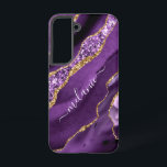 Agate Purple Gold Glitter Gift with Your Name Samsung Galaxy S22 Case<br><div class="desc">Samsung Galaxy Case or iPhone Case with Agate Purple Violet Gold Glitter Geode Custom Name Sparkle Marble Personalized Birthday - Anniversary or Wedding Gift / Suppliest - Add Your Name - Text or Remove - Make Your Special Gift - Resize and move or remove and add text / elements with...</div>