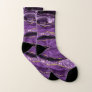 Agate Purple Gold Glitter Sparkle Marble Socks