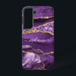Agate Purple Gold Sparkly Marble Custom Name Samsung Galaxy S22 Case<br><div class="desc">Samsung Galaxy Cases or iPhone Cases with Agate Purple Violet Gold Glitter Geode Custom Name Sparkle Marble Personalized Birthday - Anniversary or Wedding Gift / Suppliest - Add Your Name - Text or Remove - Make Your Special Phone Gift - Resize and move or remove and add text / elements...</div>