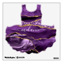 Agate Purple Gold Wall Decal with Custom Name