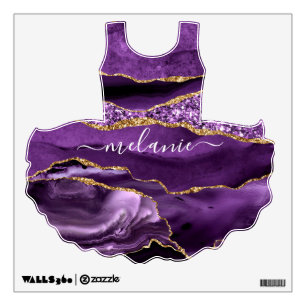 Agate Purple Gold Wall Decal with Custom Name