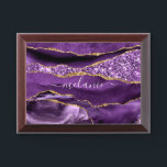 Agate Purple Violet Gold Glitter Geode Custom Name Award Plaque<br><div class="desc">Agate Purple Violet Gold Glitter Geode Custom Name Sparkle Marble Personalized Birthday - Anniversary or Wedding Gift / Suppliest - Add Your Name - Text or Remove - Make Your Special Gift - Resize and move or remove and add text / elements with customization tool. Design by MIGNED. Please see...</div>