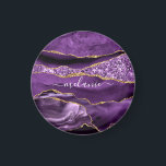 Agate Purple Violet Gold Glitter Geode Custom Name Magnet<br><div class="desc">Agate Purple Violet Gold Glitter Geode Custom Name Sparkle Marble Personalized Birthday - Anniversary or Wedding Gift / Suppliest - Add Your Name - Text or Remove - Make Your Special Gift - Resize and move or remove and add text / elements with customization tool. Design by MIGNED. Please see...</div>