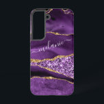 Agate Purple Violet Gold Glitter Your Name Luxury Samsung Galaxy S22 Case<br><div class="desc">Agate Purple Violet Gold Glitter Geode Custom Name Sparkle Marble Personalized Birthday - Anniversary or Wedding Gift / Suppliest - Add Your Name - Text or Remove - Make Your Special Gift - Resize and move or remove and add text / elements with customization tool. Design by MIGNED. Please see...</div>