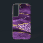 Agate Purple Violet Gold Glitter Your Name Luxury Samsung Galaxy S22 Case<br><div class="desc">Agate Purple Violet Gold Glitter Geode Custom Name Sparkle Marble Personalized Birthday - Anniversary or Wedding Gift / Suppliest - Add Your Name - Text or Remove - Make Your Special Gift - Resize and move or remove and add text / elements with customization tool. Design by MIGNED. Please see...</div>