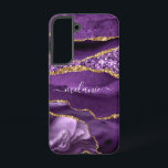Agate Purple Violet Gold Sparkle Marble Your Name Samsung Galaxy S22 Case<br><div class="desc">Agate Purple Violet Gold Glitter Geode Custom Name Sparkle Marble Personalized Birthday - Anniversary or Wedding Gift / Suppliest - Add Your Name - Text or Remove - Make Your Special Gift - Resize and move or remove and add text / elements with customization tool. Design by MIGNED. Please see...</div>