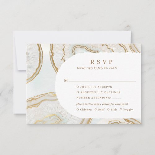 Agate Quartz Background RSVP Response Card
