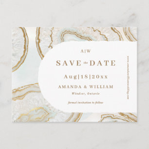 Agate Quartz Background Save the Date PostCard