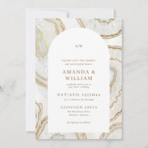 Agate Quartz Background Wedding Invitation