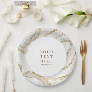 Agate Quartz Texture Paper Plates