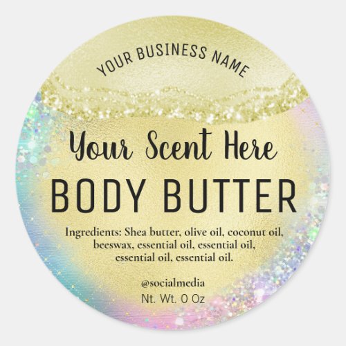 Agate Rainbow Colored Body Butter Labels