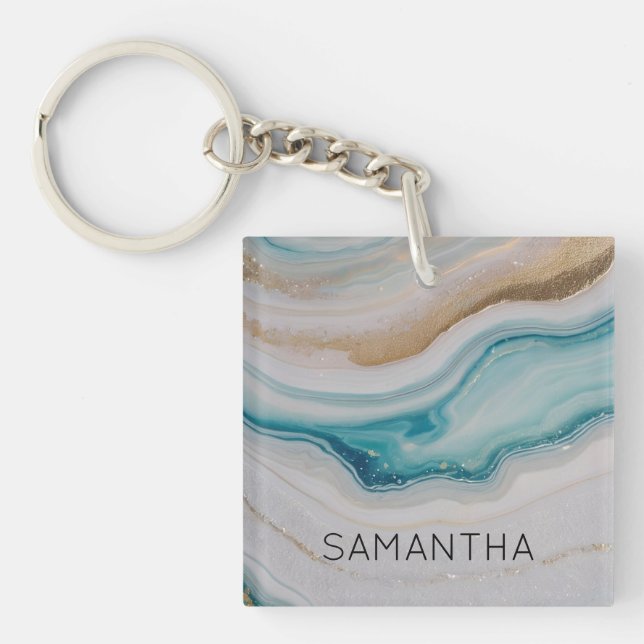 Agate Seascape Keychain (Front)