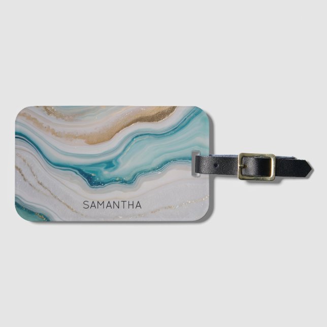 Agate Seascape Luggage Tag (Front Horizontal)