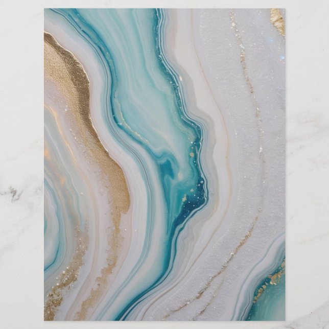 Agate Seascape Scrapbook Paper (Front)