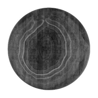Agate slice gray unusual modern round cutting board