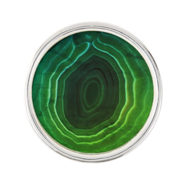 Agate slice green unusual modern stylish pin (Front)