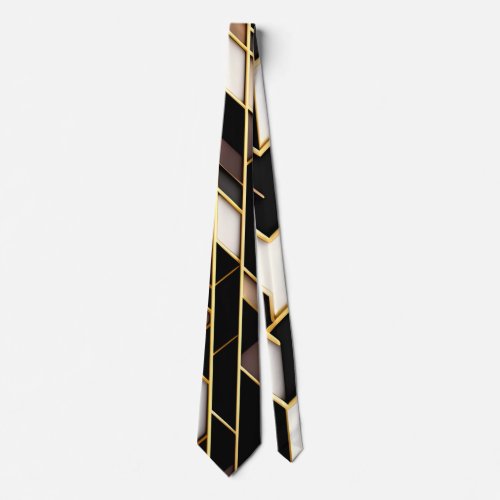 Agate slice grid rectangles Isometric Pattern Neck Tie