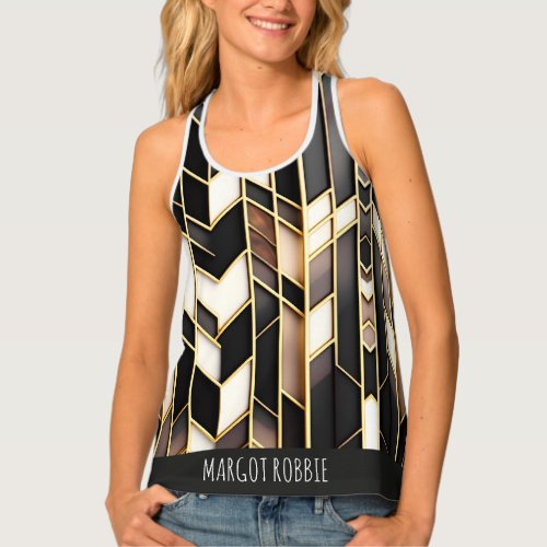 Agate slice grid rectangles Isometric Pattern Tank Top