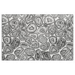 Agate slices in black and white fabric