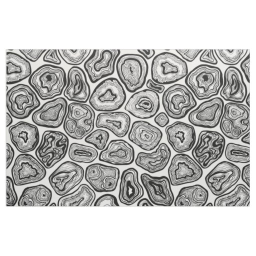 Agate slices in black and white fabric