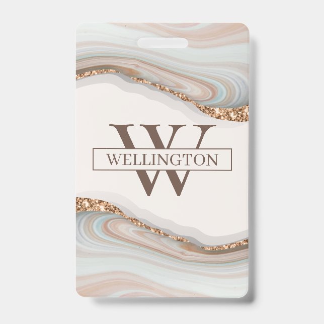 Agate Stone Marble Badge (Front)