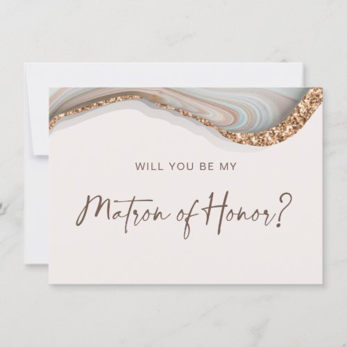 Agate Stone Marble Matron of Honor Card