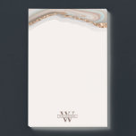 Agate Stone Marble Monogram Name Notes<br><div class="desc">Designed to coordinate with our Natural Marble Agate Collection,  this post it note features a simple monogram with name on gorgeous marble agate texture. For more advanced customization of this design,  e.g. changing layout,  font or text size please click the "CUSTOMIZE" button above. Please contact me for any questions!</div>