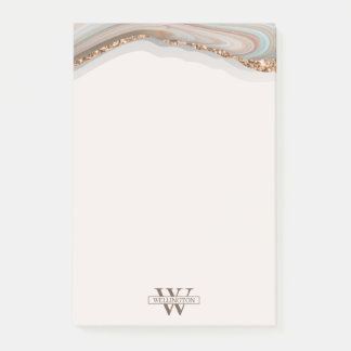 Agate Stone Marble Monogram Name Notes