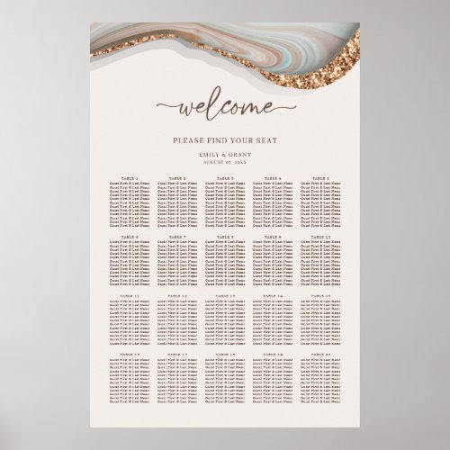 Agate Stone Marble Seating Chart