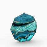 Agate Teal Blue Gold Glitter Marble Aqua Turquoise Acrylic Award<br><div class="desc">Agate Teal Blue Gold Glitter Marble Aqua Turquoise Geode Customizable Gift - or Add Your Name / Text - Make Your Special Gift ! Resize and move or remove / add text / elements with Customization tool ! Design by MIGNED ! Please see my other projects / designs and paintings....</div>