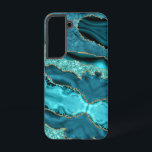 Agate Teal Blue Gold Glitter Marble Aqua Turquoise Samsung Galaxy S22 Case<br><div class="desc">Agate Teal Blue Gold Glitter Marble Aqua Turquoise Geode Customizable Gift - or Add Your Name / Text - Make Your Special Gift ! Resize and move or remove / add text / elements with Customization tool ! Design by MIGNED ! Please see my other projects / designs and paintings....</div>