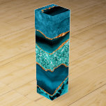 Agate Teal Blue Gold  Marble Turquoise Wine Box<br><div class="desc">Wine Boxes with Agate Teal Blue Gold Glitter Marble Aqua Turquoise Geode Customizable Gift - or Add Your Name / Text - Make Your Special Gift ! Resize and move or remove / add text / elements with Customization tool ! Design by MIGNED ! Please see my other projects /...</div>