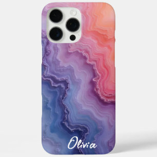 Agate Texture in Sunrise Colors iPhone 16 Pro Max Case