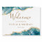 Agate Turquoise Teal Gold Wedding Welcome Foam Boa
