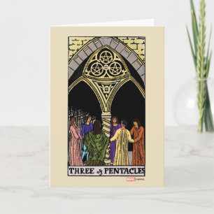 Agatha   Three of Pentacles Tarot Graphic Card
