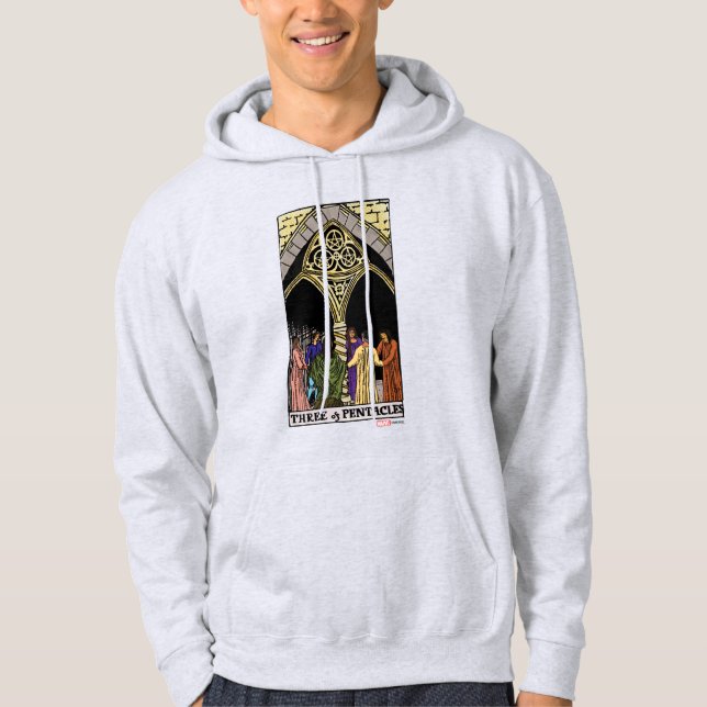 Agatha | Three of Pentacles Tarot Graphic Hoodie (Front)
