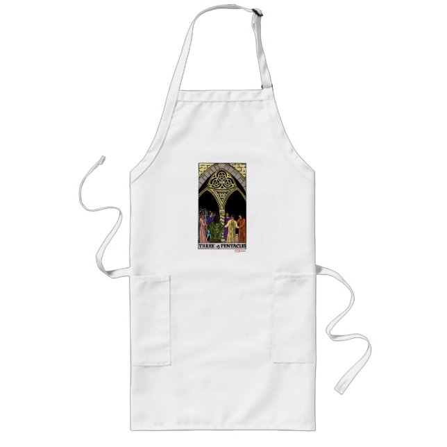 Agatha | Three of Pentacles Tarot Graphic Long Apron (Front)