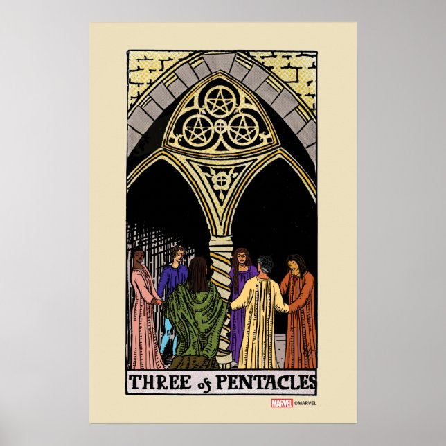 Agatha | Three of Pentacles Tarot Graphic Poster (Front)