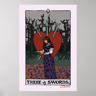 Agatha | Three of Swords Tarot Graphic Poster