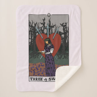 Agatha | Three of Swords Tarot Graphic Sherpa Blanket