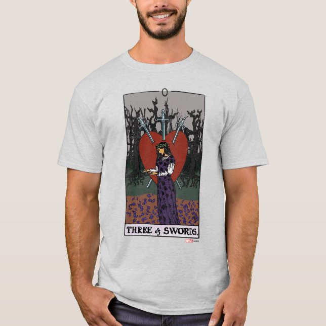 Agatha | Three of Swords Tarot Graphic T-Shirt (Front)