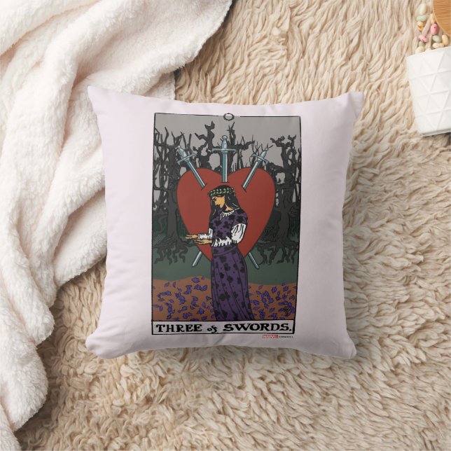 Agatha | Three of Swords Tarot Graphic Throw Pillow (Blanket)
