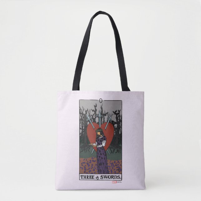 Agatha | Three of Swords Tarot Graphic Tote Bag (Front)