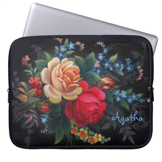 Agatha Victorian Bouquet Neoprene Laptop Sleeve (Front)